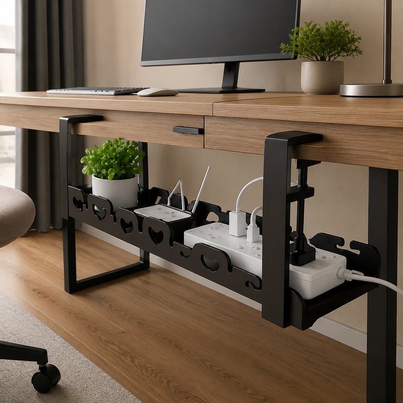 Desk Setup Requirements - Rak Logam di Bawah Meja untuk