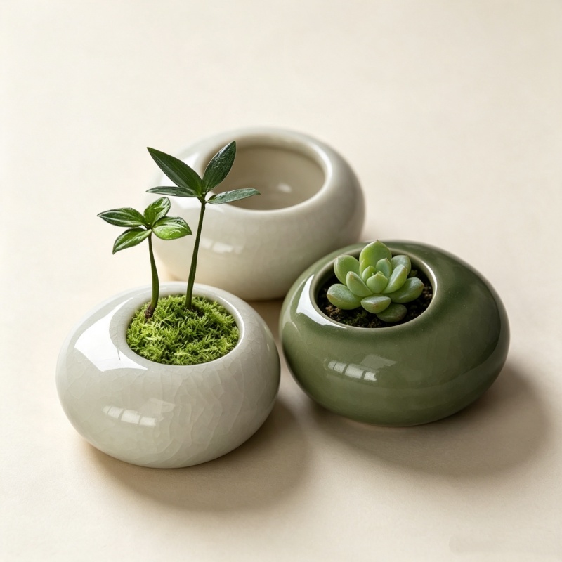 Desk Setup Plant - Pot Tanaman Mini Berlapis Es Krim,