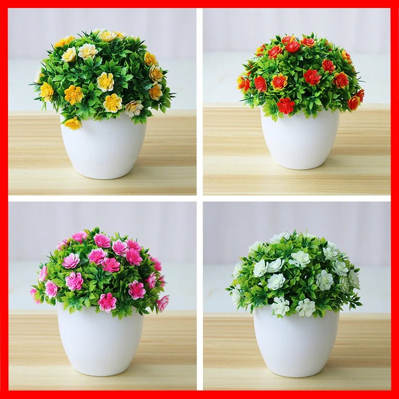 Desk Setup Plant - 1Pc Buatan Tanaman Bonsai Kecil Bunga