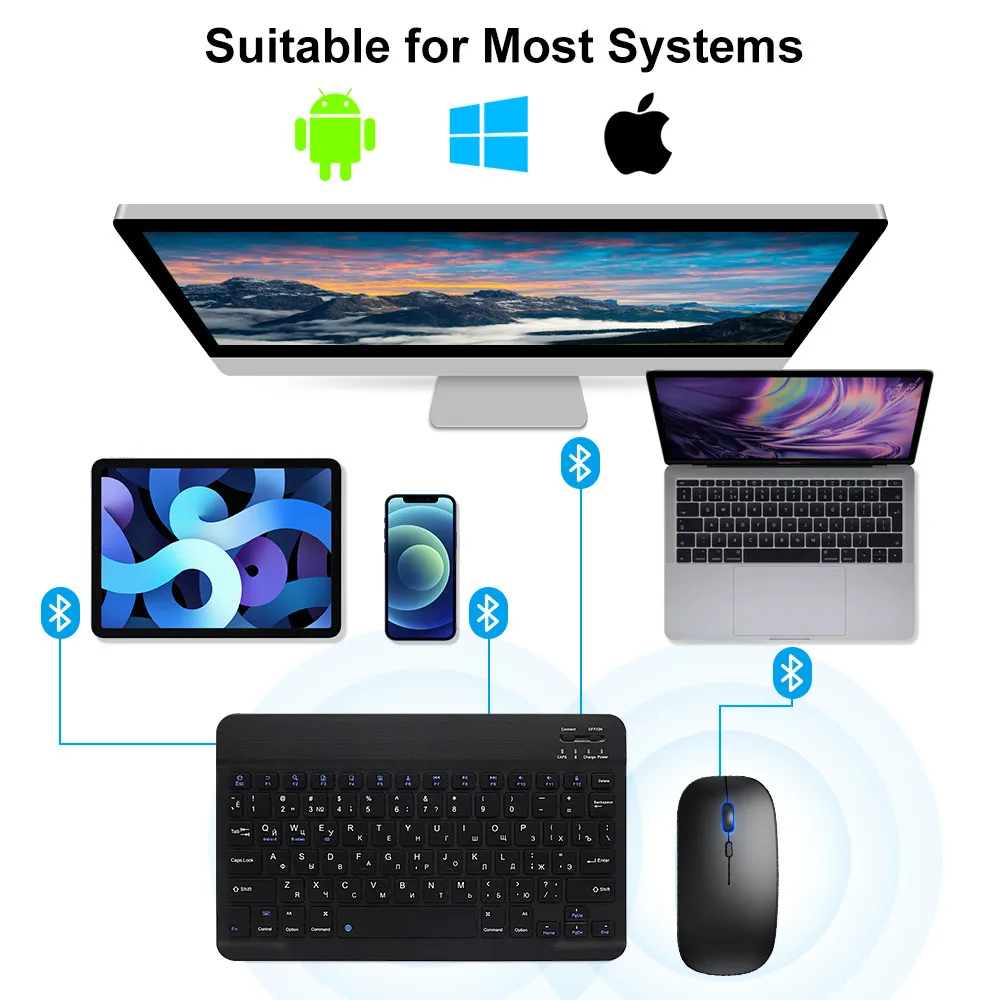 Keyboard Mouse Nirkabel Blueto - Desk Setup Ipad ulasan dan harga