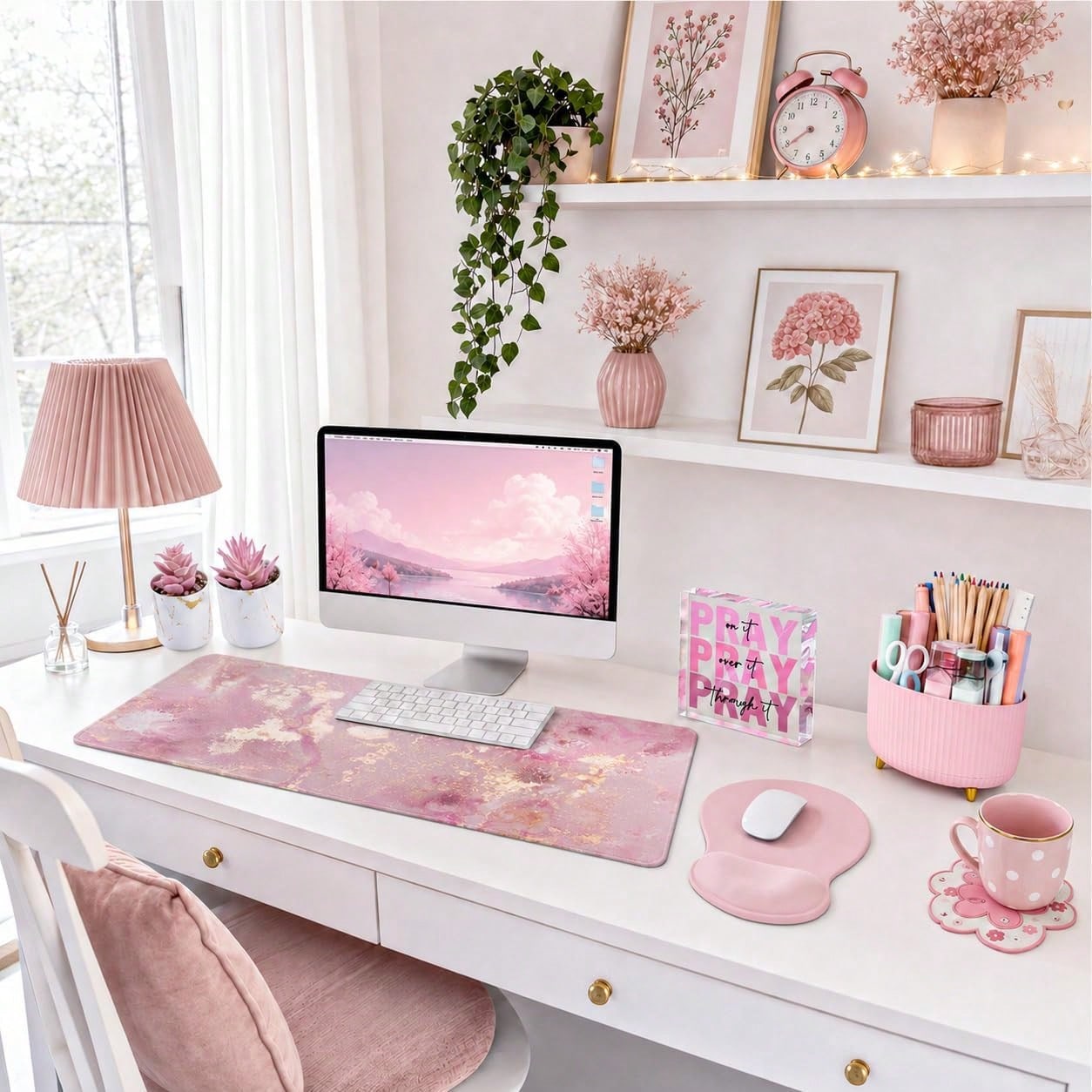 Set Dekorasi Meja 7 Buah, Deko - Desk Setup Girly ulasan dan harga