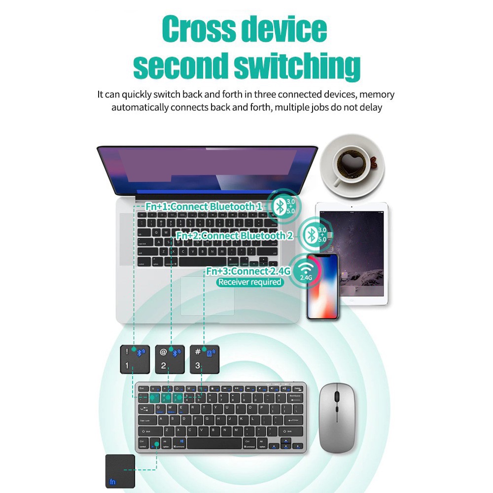 Keyboard nirkabel Bluetooth 5. - Desk Setup Ipad ulasan dan harga