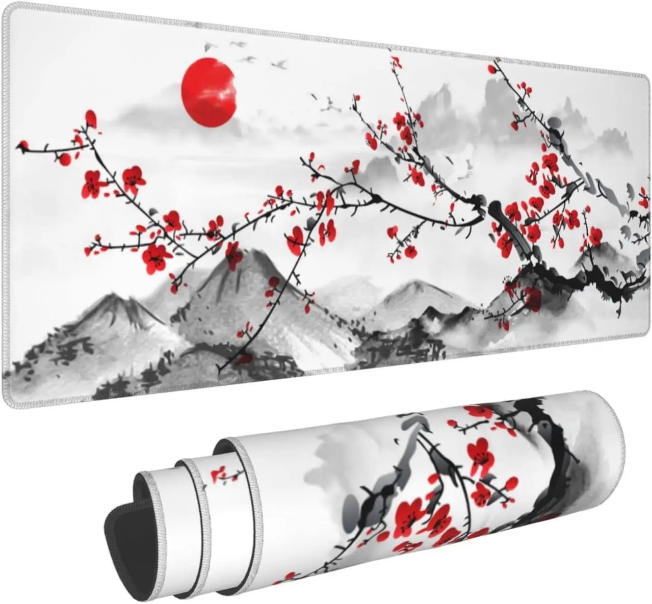 Alas Meja Motif Bunga Plum Gay - Desk Setup Red ulasan dan harga