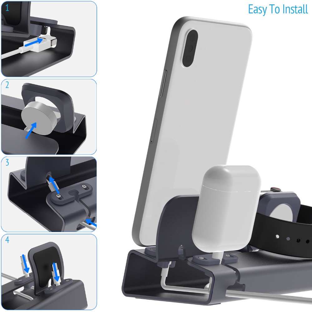 Dudukan stasiun Dok pengisian  - Desk Setup Ipad ulasan dan harga