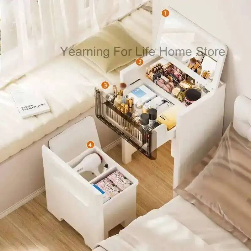 Meja Rias dengan Cermin Vanity - Desk Setup In Small Bedroom ulasan dan harga
