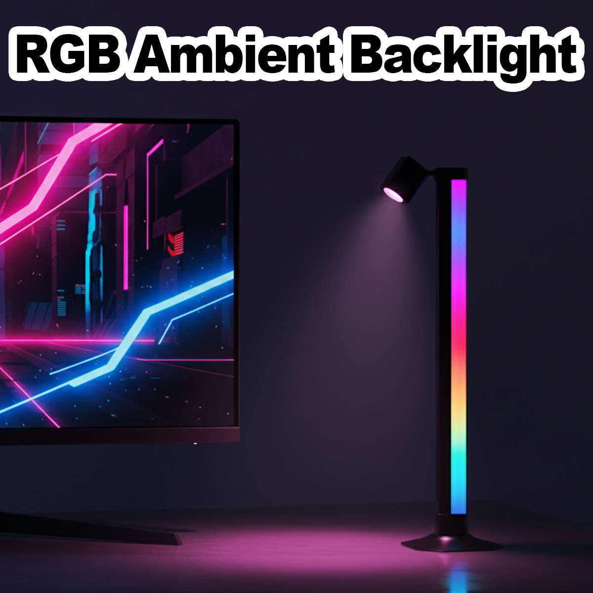 Lampu LED RGB Smart Light Bar  - Desk Setup Background ulasan dan harga