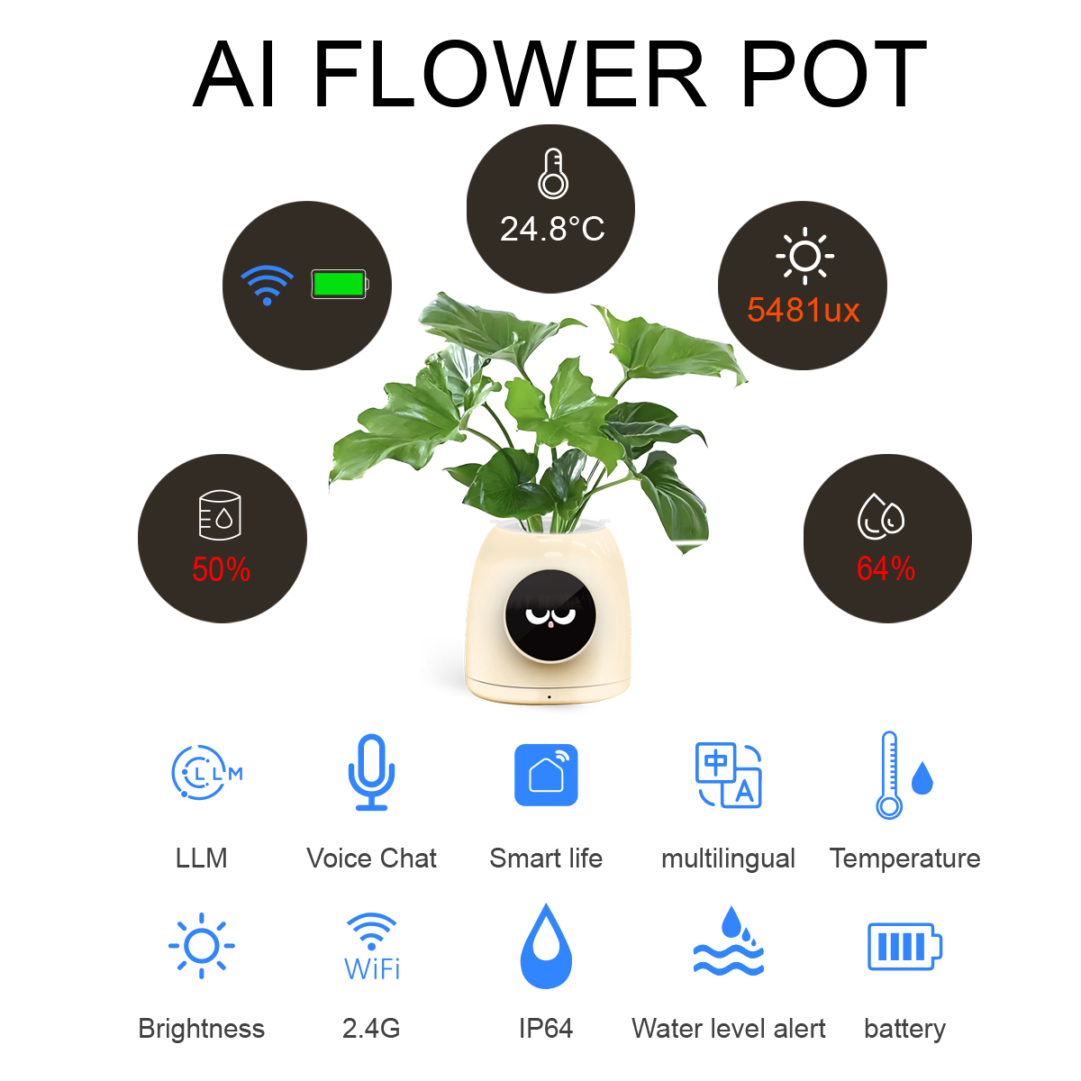 LINCUKOO Tuya Smart AI Flower  - Desk Setup Plant ulasan dan harga