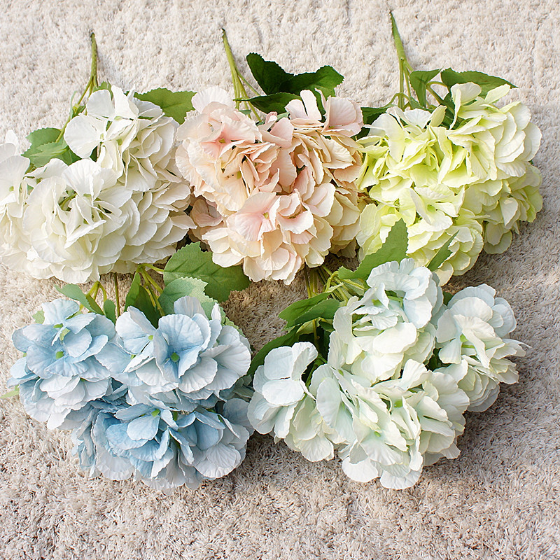5 kepala bunga Hydrangea buata - Desk Setup Background ulasan dan harga